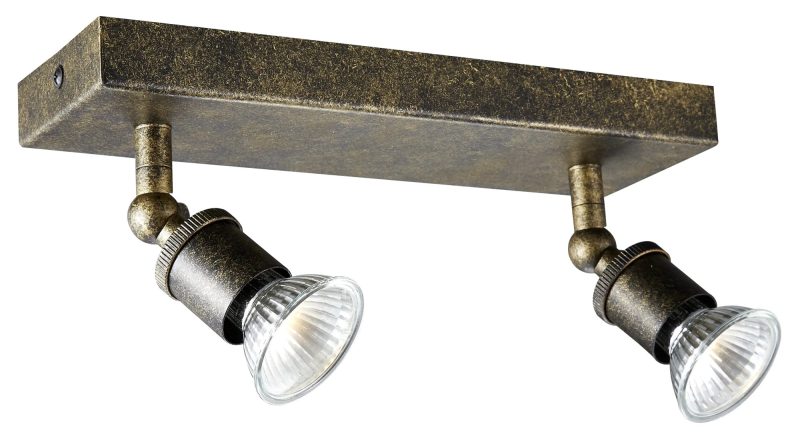 Fantasia Stuga ceiling lamp rust rectangle 2x GU10 5W LED dimmable
