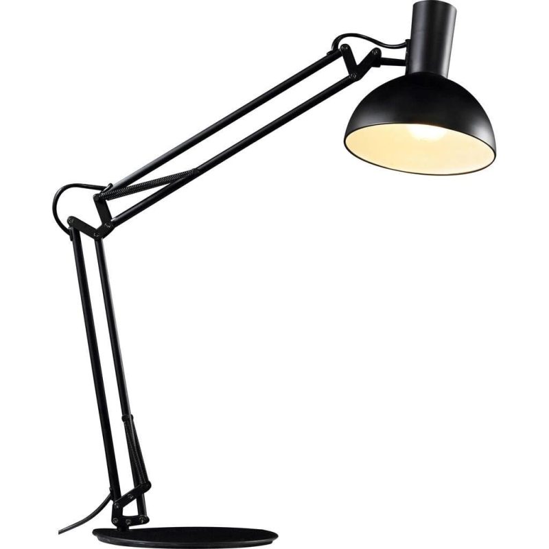 Nordlux Lampada da tavolo, parete e scrivania nera metallo, E27, dimmerabile, 52 cm
