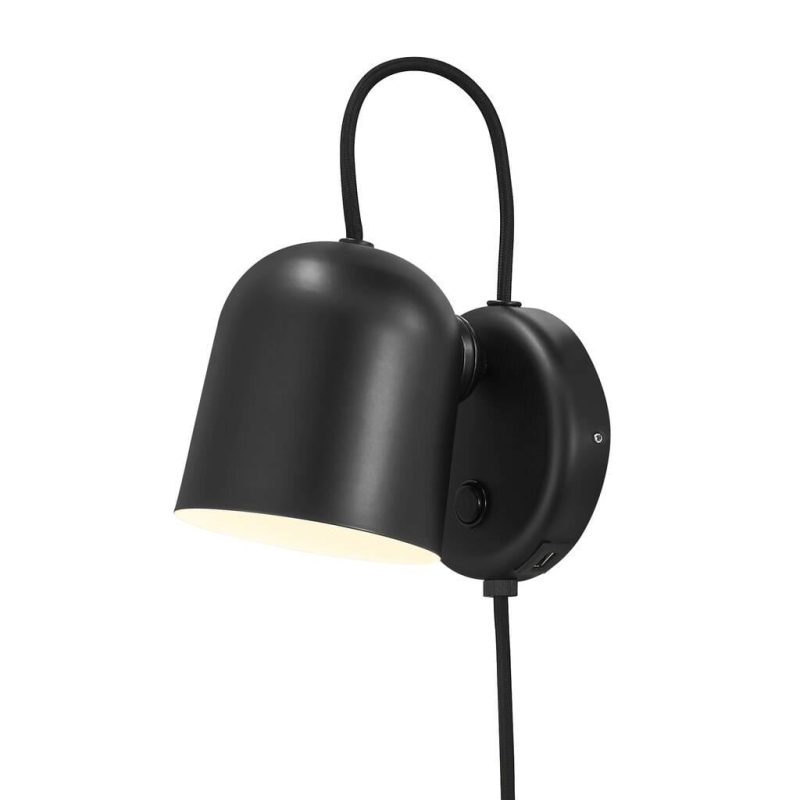 Nordlux Angle aplique GU10 negro, orientable, diseño danés