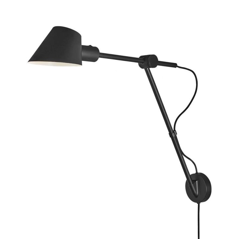 Nordlux Applique STAY E27 orientabile nero metallo, cavo tessile