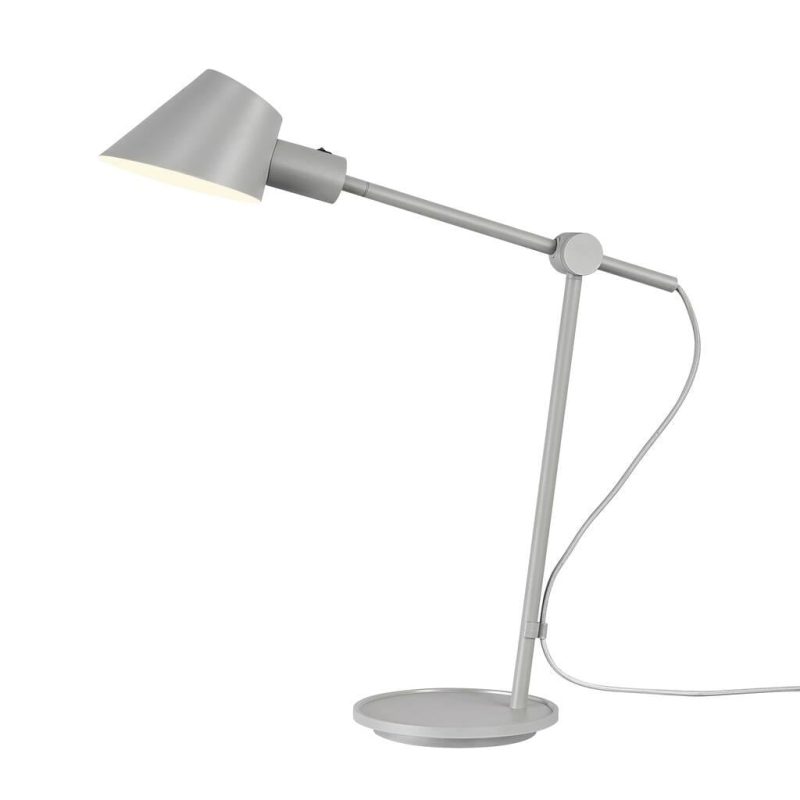 Nordlux Table lamp gray metal with textile cable, E27 socket max 40W