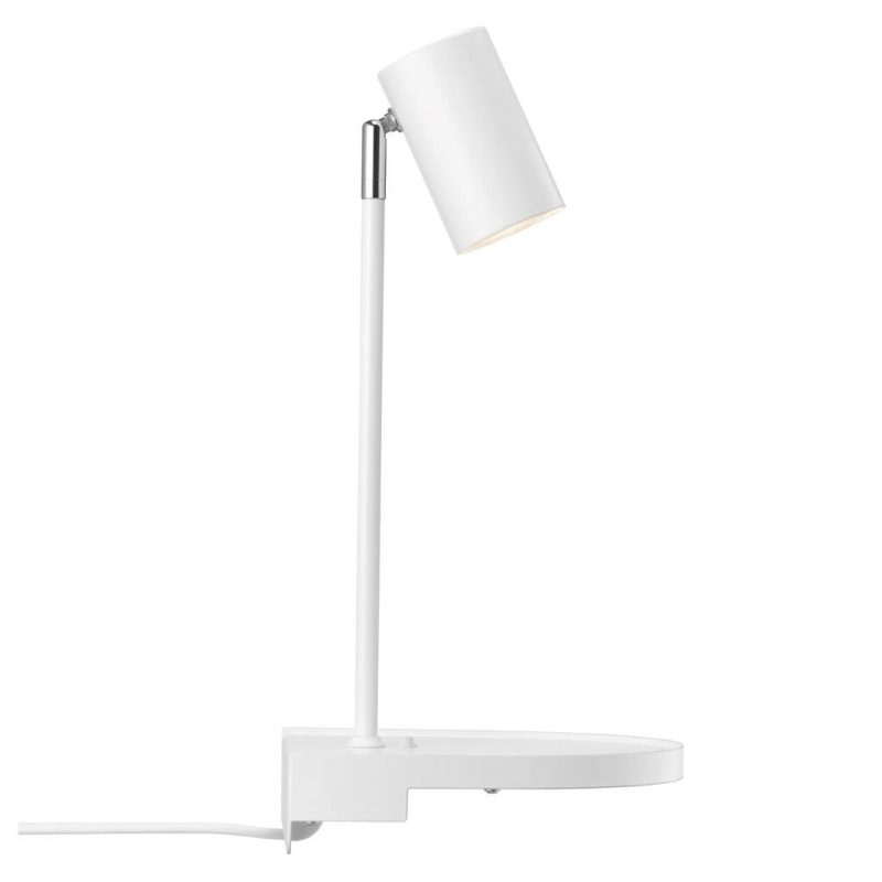 Nordlux Aplique GU10 orientable, metal blanco, Ø6 cm, IP20