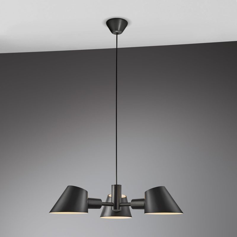 Nordlux Lampada a sospensione 3 luci E27 nera alluminio moderna