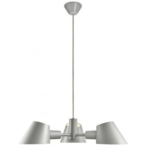 Nordlux Lampada a sospensione 3 luci moderna grigia in alluminio E27