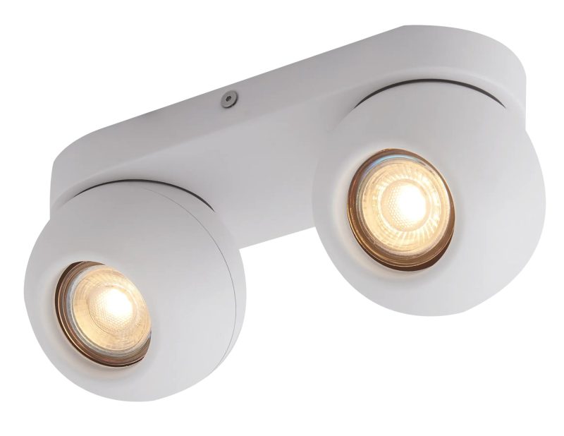 Fantasia Triton plafondlamp 2-lichts GU10 wit richtbaar aluminium