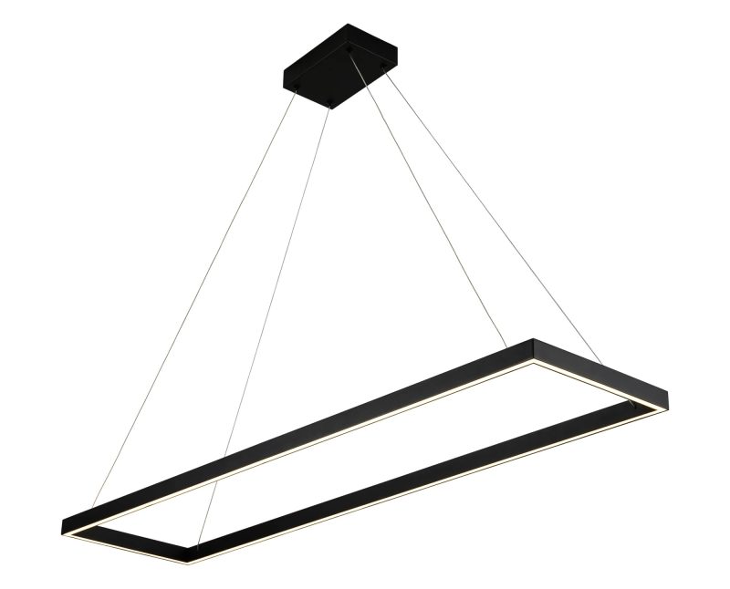 Fantasia Guri LED pendant light rectangular black 30x120cm 53W dimmable