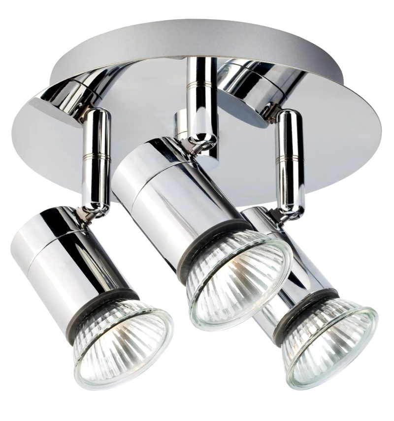 Fantasia Rivera round ceiling lamp chrome 3x GU10 LED dimmable IP44