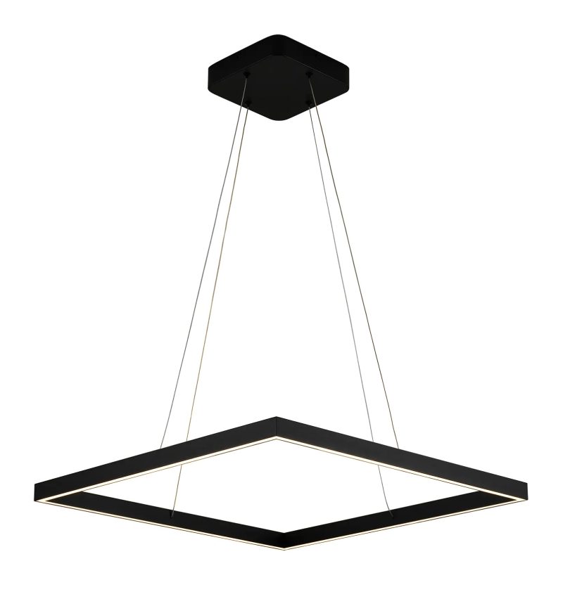 Fantasia Guri LED pendant light square black 60x60cm 64W dimmable