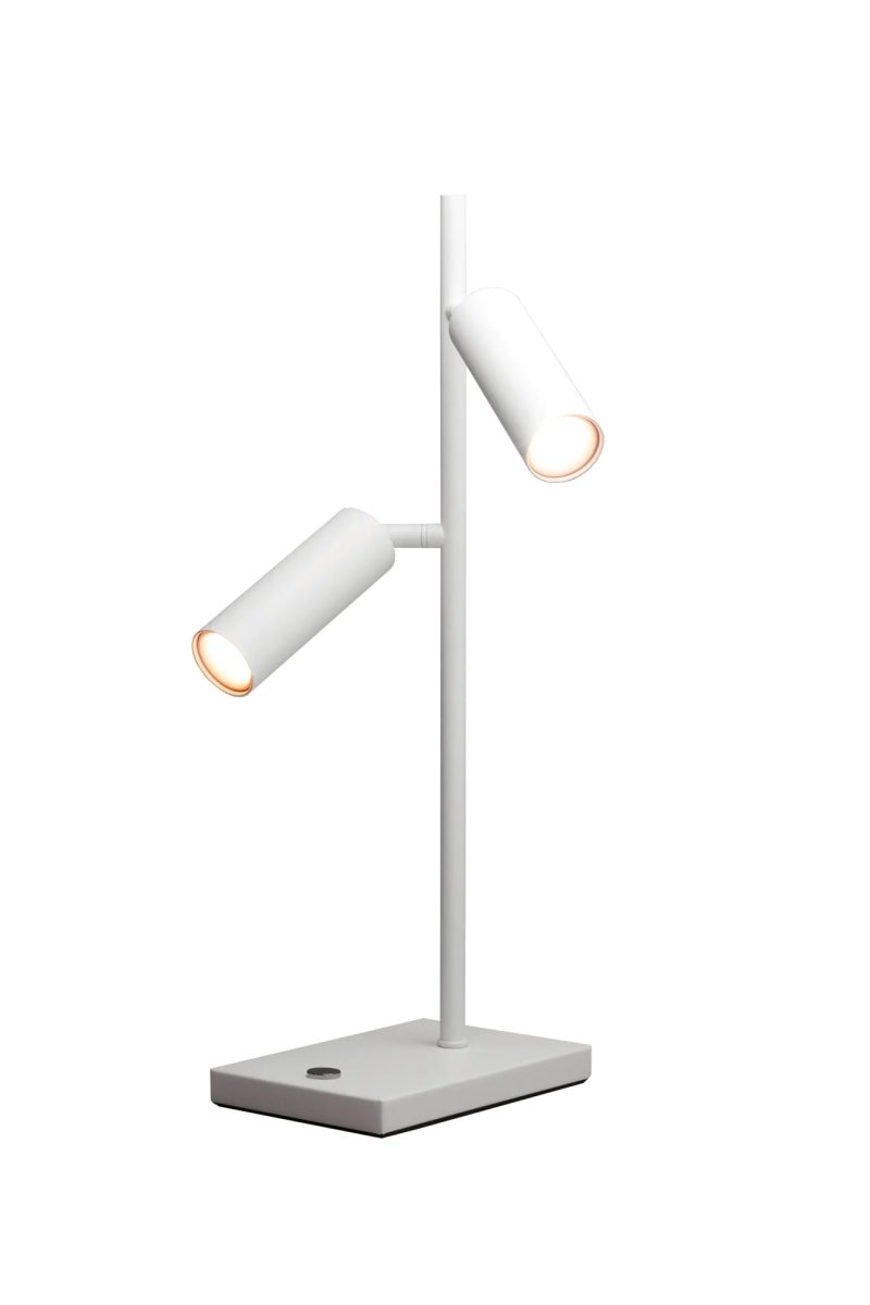Fantasia Lopal tafellamp met 2 verstelbare LED-spots, wit