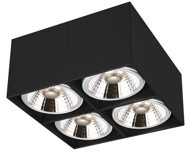 Fantasia Box plafondlamp vierkant zwart 4x AR111 12W