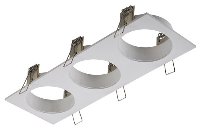 Fantasia Zoom inbouwspot 3-lichts wit, vaste afgeschuinde ring, GU10 excl. lamp