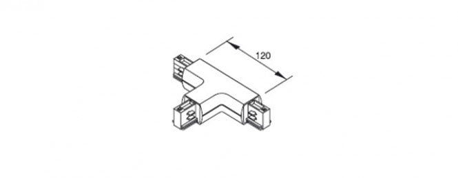 Optonica T-connector for track rail, right side, incl. power feed