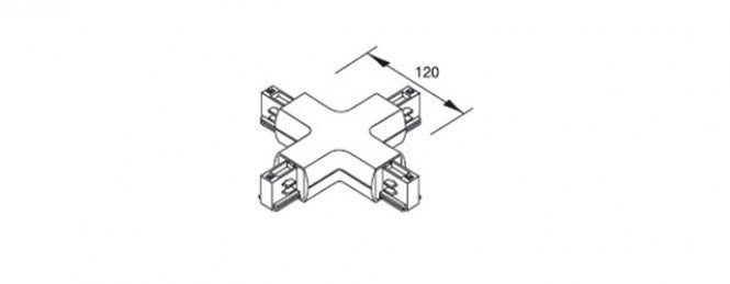 Connecteur-X Optonica pour rail d'éclairage, alim. incluse