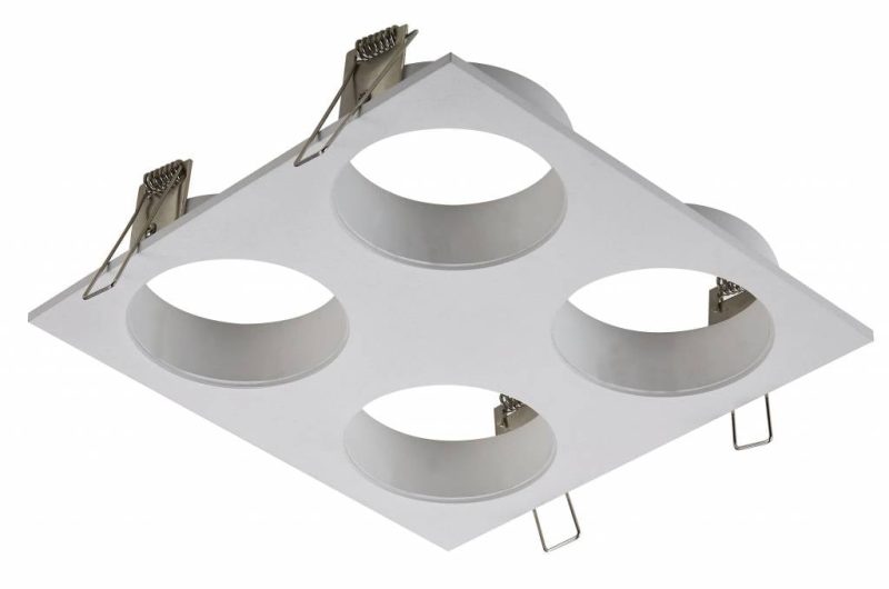 Fantasia quadratischer Einbauspot 4x GU10 weiß schwenkbar abgeschrägt