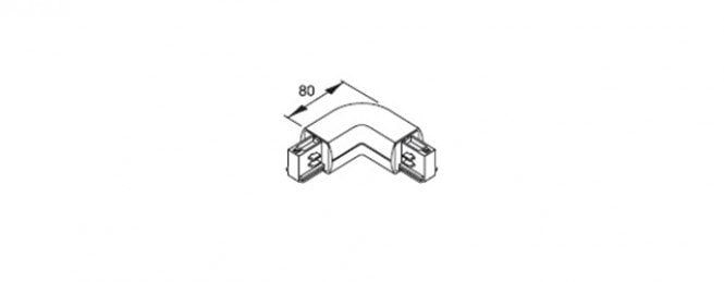 Optonica conector en L izquierdo para carril de iluminación