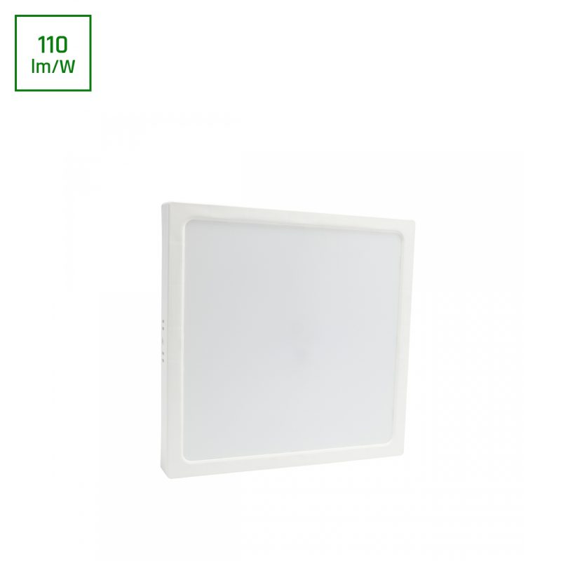 Spectrum LED ALGINE SURFACE DOWNLIGHT 24W NW 230V 120DEG IP20 IK06 288X288X38MM WHITE SQUARE