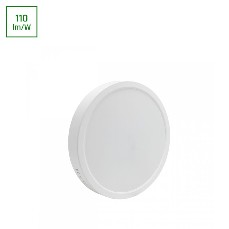 Spectrum LED ALGINE SURFACE DOWNLIGHT 24W NW 230V 120DEG IP20 IK06 288X38MM WHITE ROUND