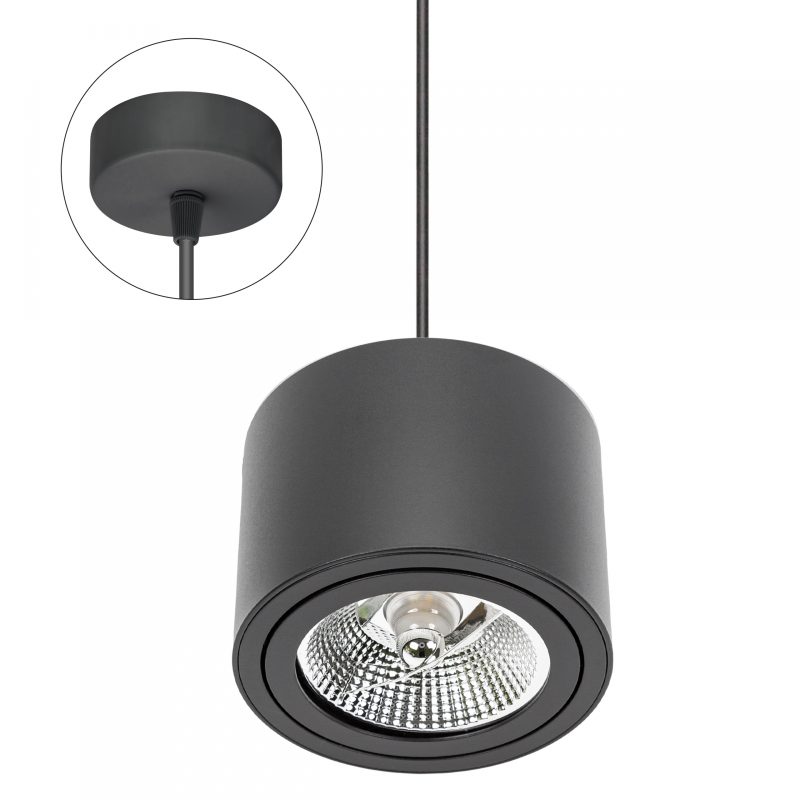 Spectrum LED CHLOE AR111 GU10 IP20 ROUND BLACK