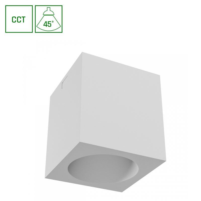 Spectrum LED CHLOE COMPLETE SURFACE 7W CCT 230V 45ST IP20 UGR<19 FI90X100MM WHITE SQUARE