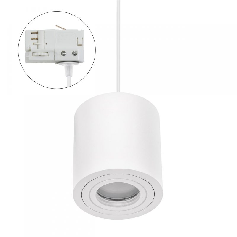 Spectrum LED CHLOE GU10 3 PHASE TRACK MOUNTED GU10 250V IP65 90X97MM WHITE ROUND FIXED
