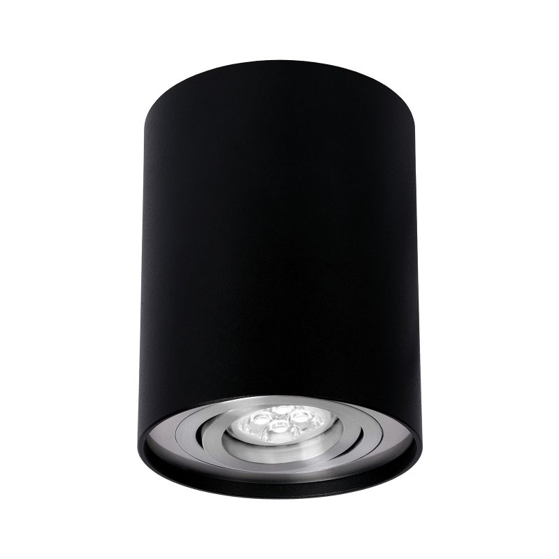 Spectrum LED CHLOE GU10 IP20 ROUND BLACK/SILVER ADJUSTABLE SPOT