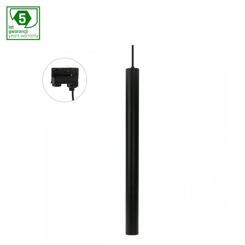 Spectrum LED CHLOE SLIM GU11/MR11 SUSPENDED FOR TRACK 3F 250V IP20 40X500+1M WIRE, BLACK, ADJUSTABLE BEAM ANGLE