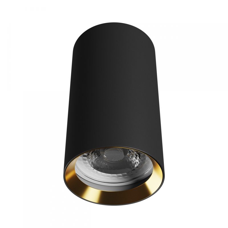 Spectrum LED CHLOE VARIOSA GU10 SURFACE MOUNTED GU10 230V IP20 55x100MM BLACK / GOLD ROUND