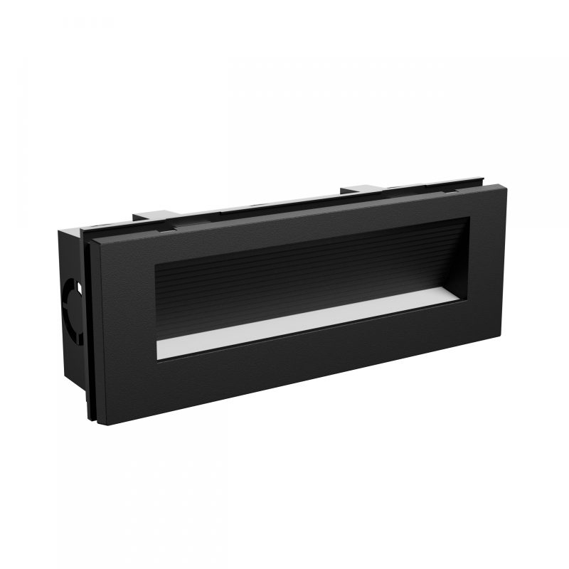 Spectrum LED ENCANTA ASYMMETRIC 6W CCT 230V IP54 230x84x60MM BLACK RECESSED FACADE LAMP