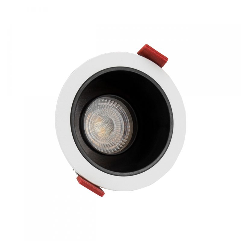 Spectrum LED FIALE COMFORT ANTI - GLARE GU10 250V IP20 FI85X50MM WHITE ROUND REFLECTOR BLACK