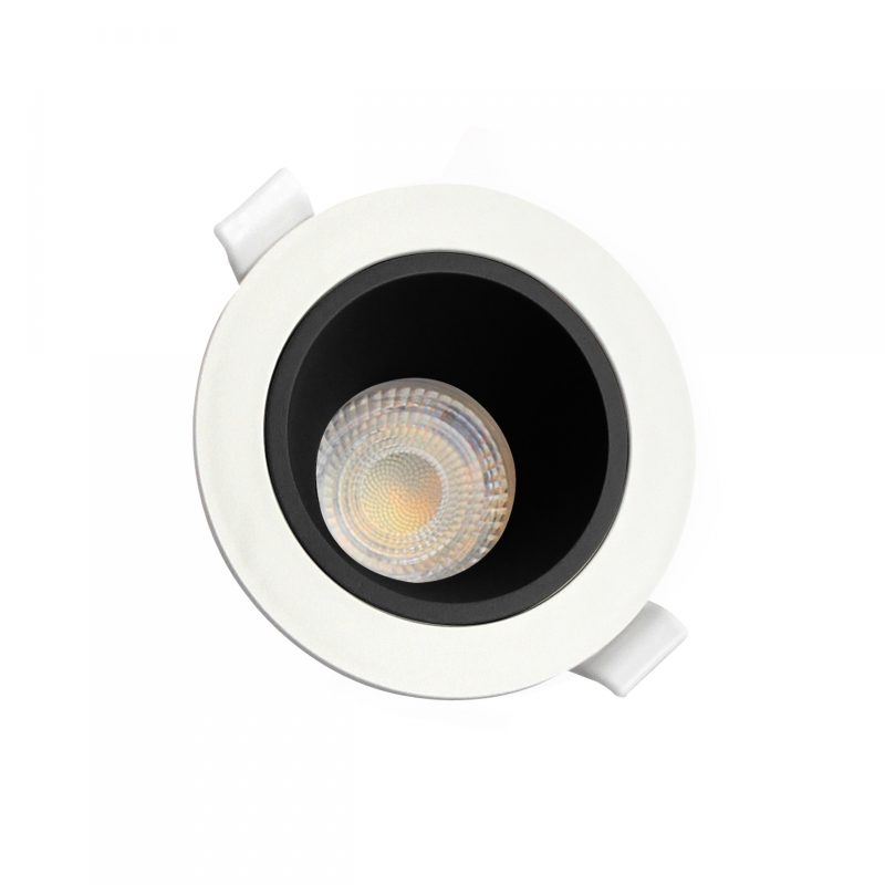 Spectrum LED FIALE CORE ANTI-GLARE GU10 IP20 FI95X46MM WHITE BLACK ROUND