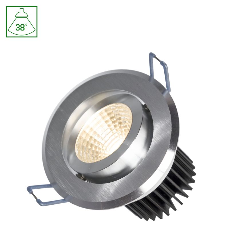 Spectrum LED FIALE II 6W COB 38DEG 230V NW LED SPOT BRUSHED ALUMINIUM RING