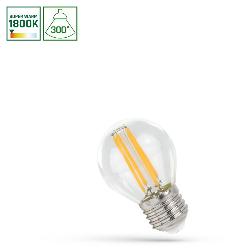 Spectrum LED LED BALL E-27 230V 4W COG 1800KCLEAR SPECTRUM