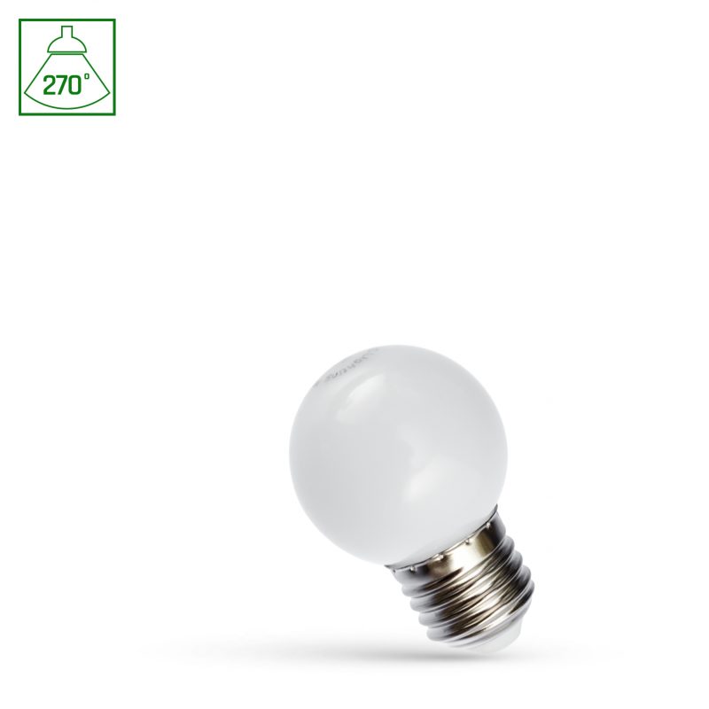 Spectrum LED LED BALL G45 E-27 230V 1W WHITE PCV SPECTRUM