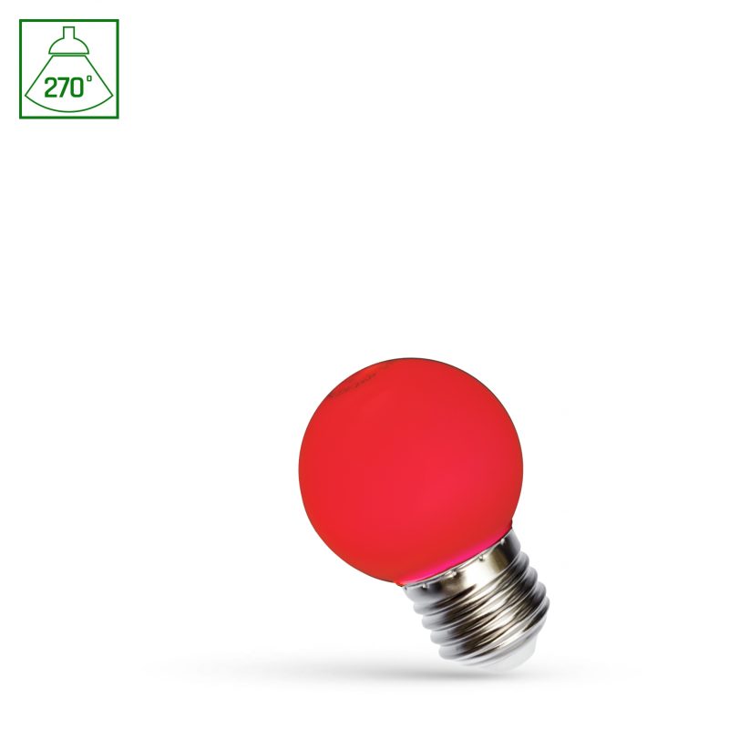 Spectrum LED LED BALL G45 E-27 230V 1W RED PCV SPECTRUM