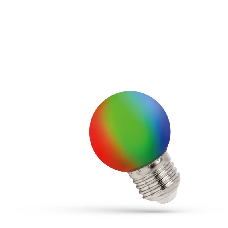 Spectrum LED LED BALL G45 E-27 230V 1W RGB PCV SPECTURM