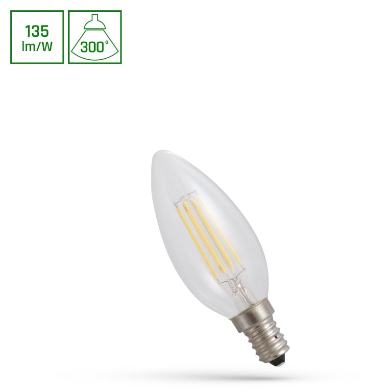 Spectrum LED LED CANDLE C35 E-14 230V 5,5W COG NW CLEAR