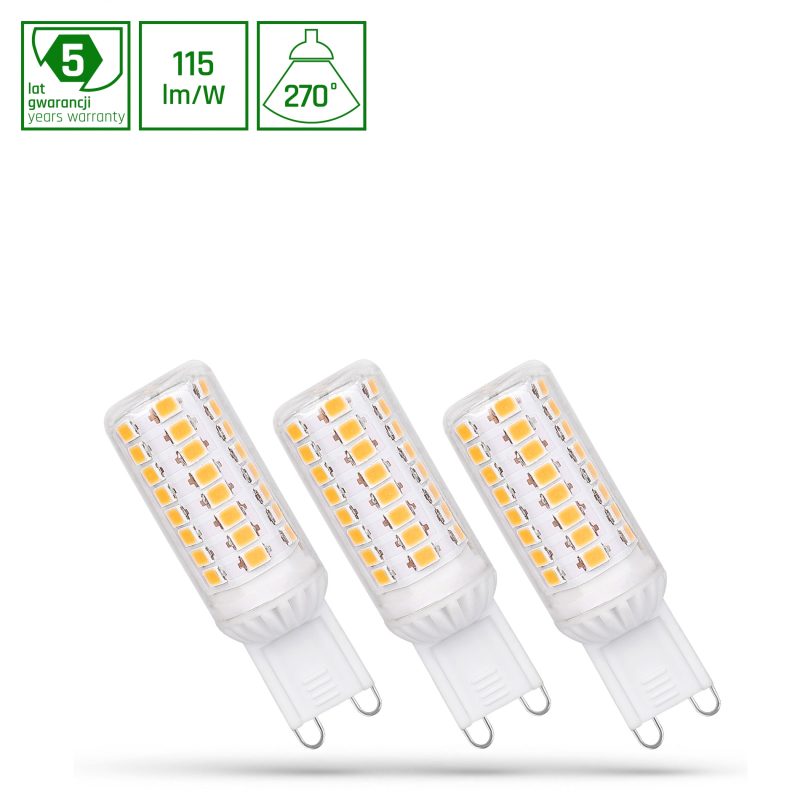 Spectrum LED LED G9 230V 4W CW DIMMABLE SMD 5 LAT PREMIUM SPECTRUM 3-PACK