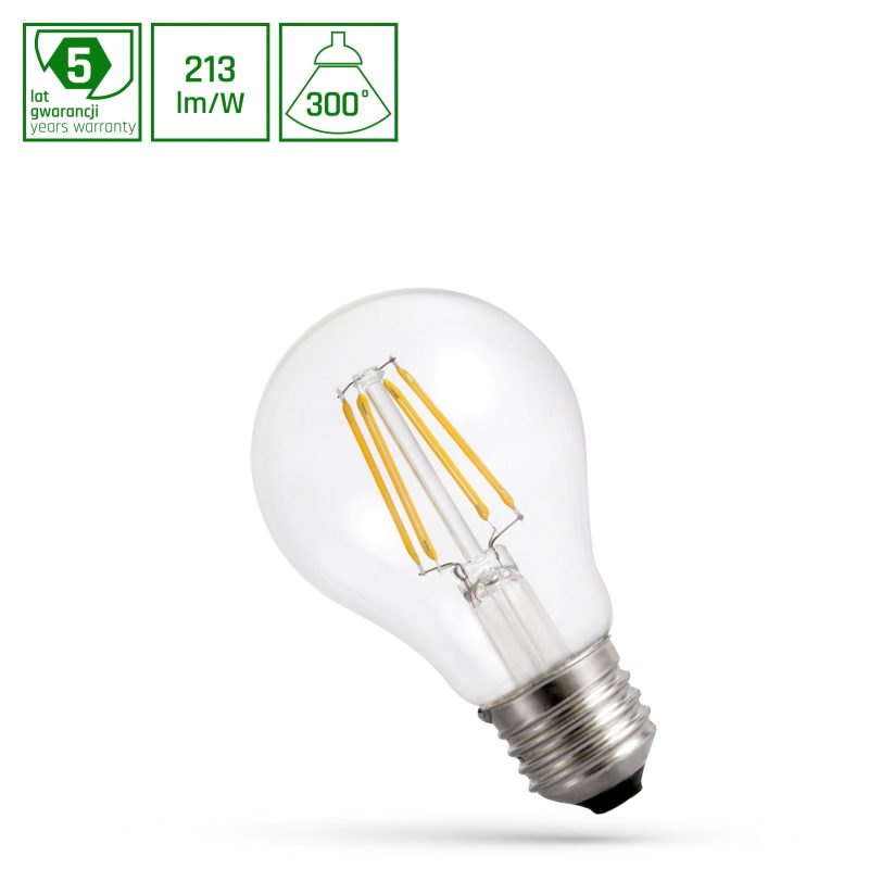 Spectrum LED LED GLS E-27 230V 6.8W COG A-CLASS NW CLEAR