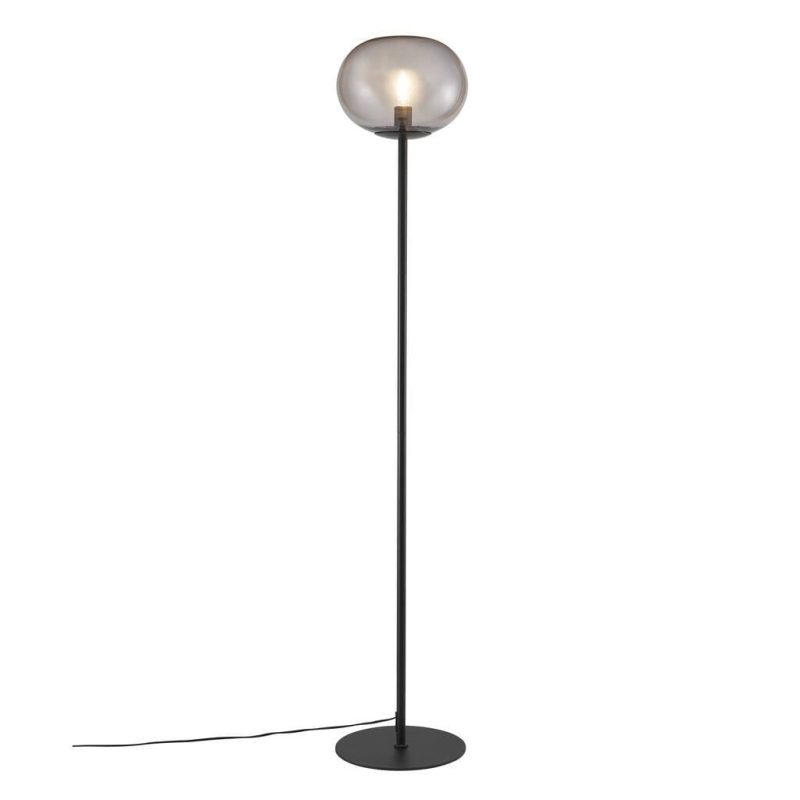Nordlux Lámpara de pie Alton 28 negra cristal ahumado 150 cm