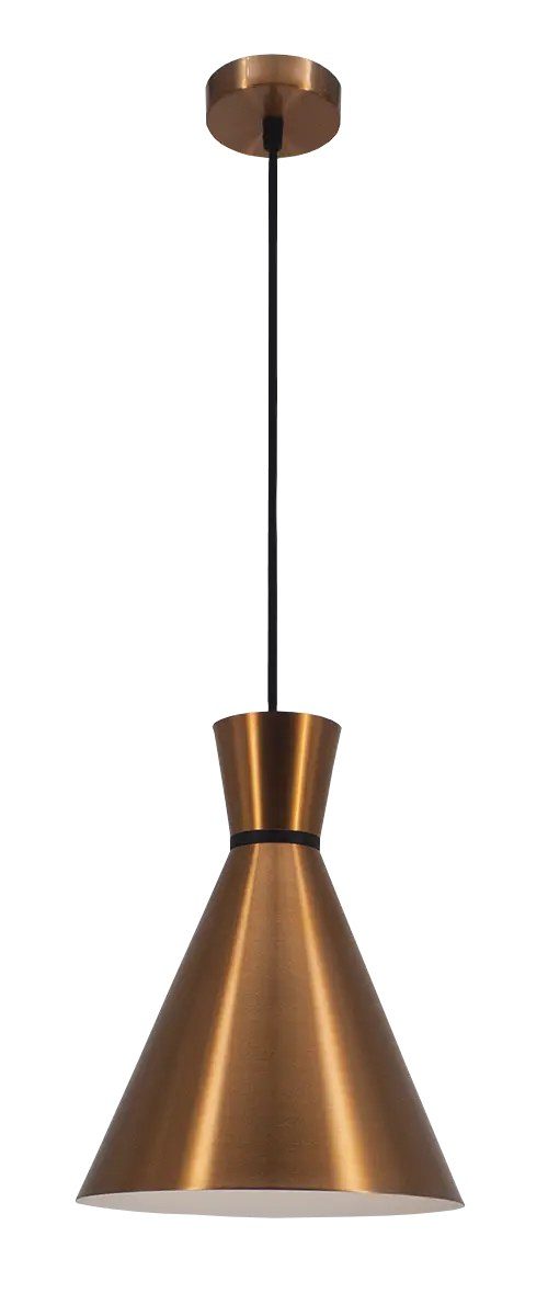 Fantasia Kono pendant lamp cone shape Ø25 cm copper/white E27