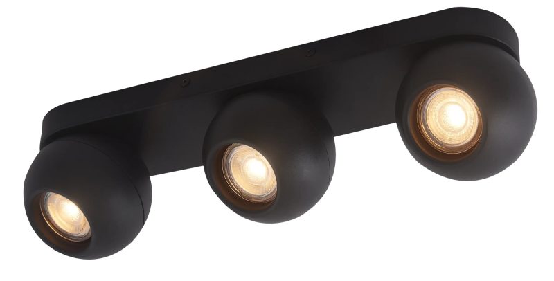 Fantasia Triton ceiling spot 3-light black aluminium GU10 excl.
