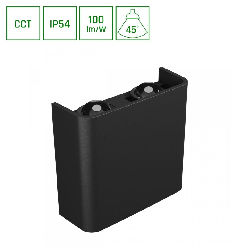 Spectrum LED LUNARIX 2 SCONCE 4W CCT 230V IP54 RA90 110X100X40 MM BLACK