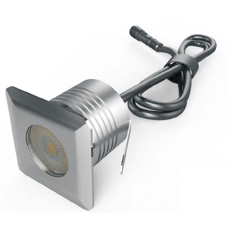 Mini Einbauspot quadratisch Edelstahl IP67 45mm dimmbar