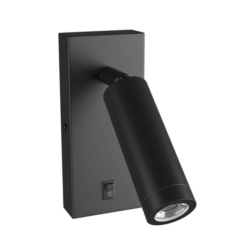 Spectrum LED MADARA SLIM MR11 SWITCH SCONCE 230V IP20 38X95 + BASE140X60X25 BLACK