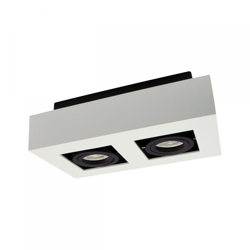 Spectrum LED MIRORA GU10 X2 SURFACE GU10 250V IP20 255X145X85MM WHITE BLACK RECTANGLE ADJUSTABLE SPOT