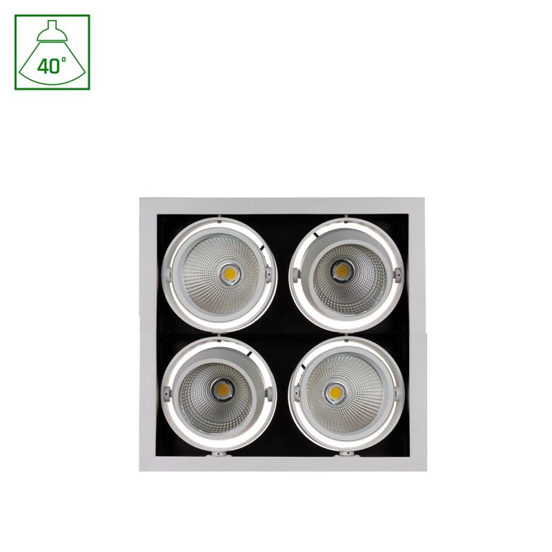 Spectrum LED MODERN-DAY 4X1LED COB CITIZEN 40DEG 230V 4X27W IP20 WW DOWNLIGHT SQUARE