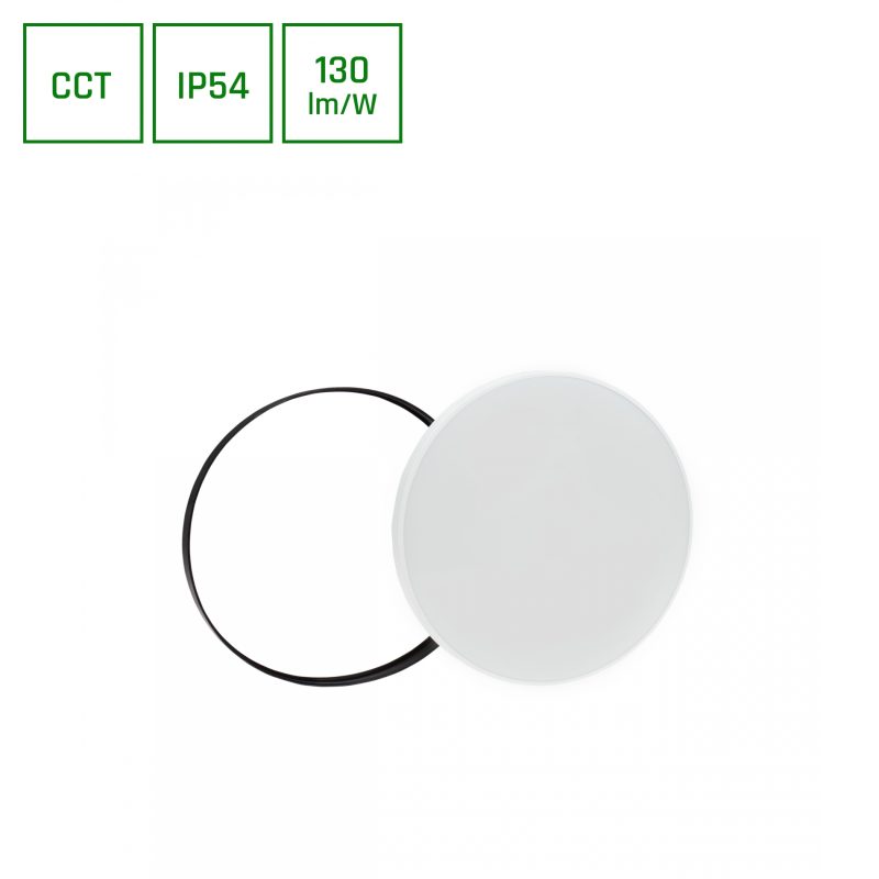 Spectrum LED NYMPHEA BLACK & WHITE RINGS 32W CCT 230V 115DEG IP54 FI320X52