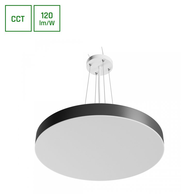 Spectrum LED NYMPHEA OPTIMA BLACK 36W CCT 230V 120DEG IP20 FI400X50MM WHITE BLACK ROUND