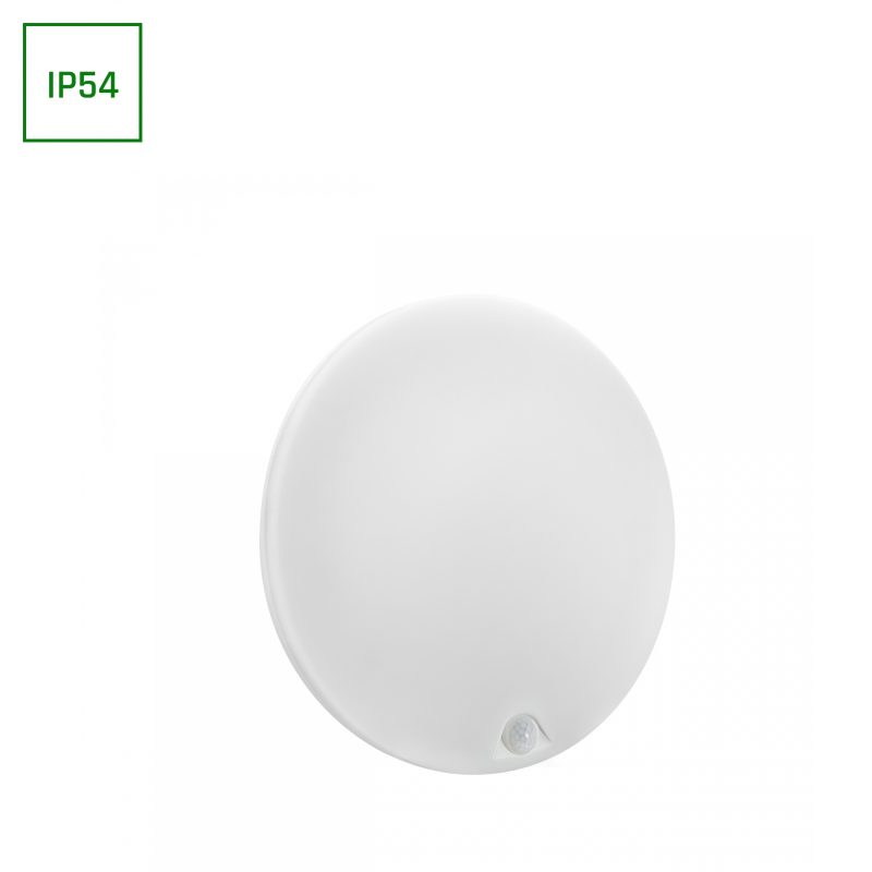 Spectrum LED NYMPHEA PROXI PIR 18W NW 230V 120DEG IP54 FI300X60MM ROUND WHITE