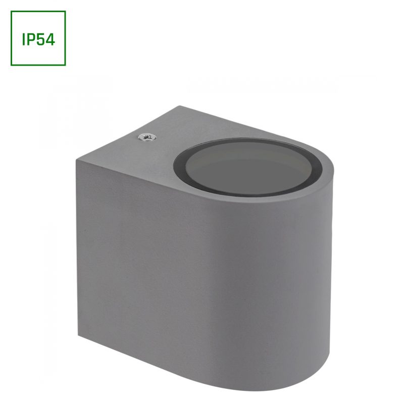 Spectrum LED PARETE GU10 X1 UNIDIRECTIONAL SCONCE 250V IP54 80 X 73 X 95MM GRAY